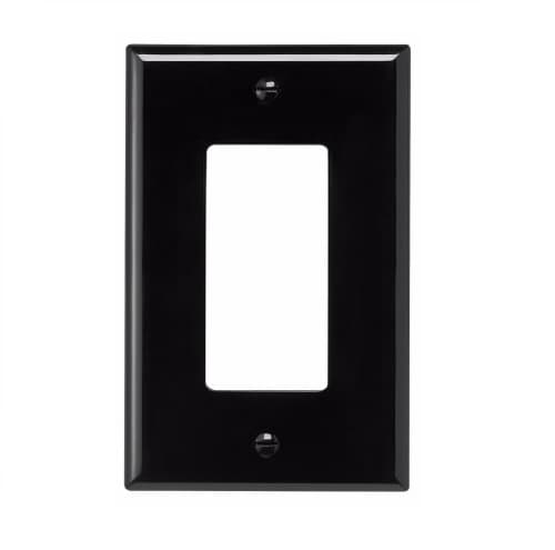 Eaton Wiring 1-Gang Decora Wall Plate, Mid-Size, Polycarbonate, Black