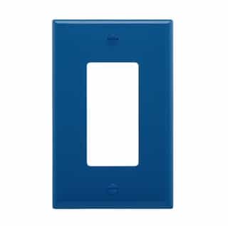 1-Gang Decora Wall Plate, Mid-Size, Polycarbonate, Blue
