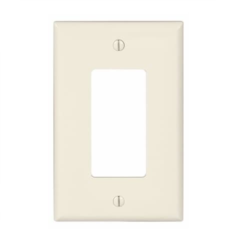 1-Gang Decora Wall Plate, Mid-Size, Polycarbonate, Light Almond