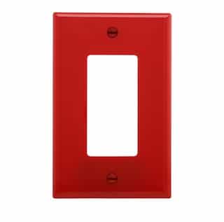 Eaton Wiring 1-Gang Decora Wall Plate, Mid-Size, Polycarbonate, Red