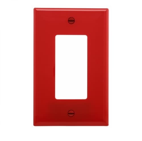 Eaton Wiring 1-Gang Decora Wall Plate, Mid-Size, Polycarbonate, Red