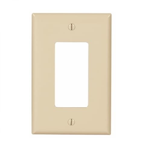 Eaton Wiring 1-Gang Decora Wall Plate, Mid-Size, Polycarbonate, Ivory