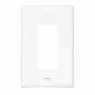 1-Gang Decora Wall Plate, Mid-Size, Polycarbonate, White
