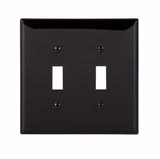 Eaton Wiring 2-Gang Toggle Wall Plate, Mid-Size, Polycarbonate, Black