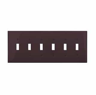 Eaton Wiring 6-Gang Toggle Wall Plate, Mid-Size, Polycarbonate, Brown