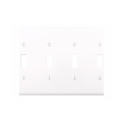 Eaton Wiring 6-Gang Toggle Wall Plate, Mid-Size, Polycarbonate, White