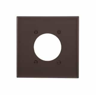 2-Gang Power Outlet Wall Plate, Mid-Size, 2.15" Hole, Brown