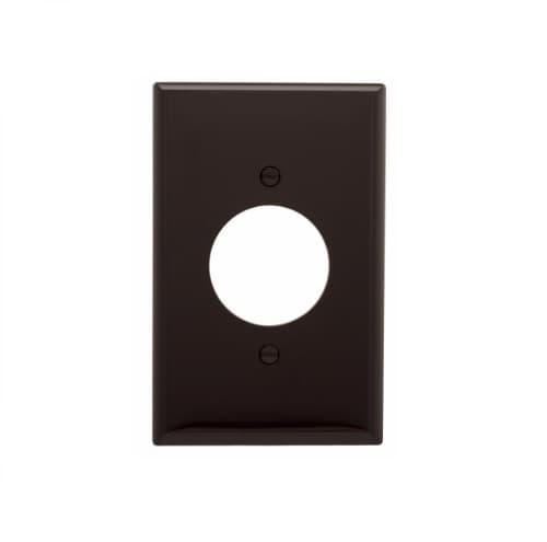 1-Gang Power Outlet Wall Plate, Mid-Size, 1.59" Hole, Brown