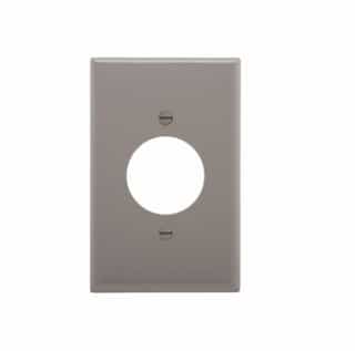 Eaton Wiring 1-Gang Power Outlet Wall Plate, Mid-Size, 1.59" Hole, Gray