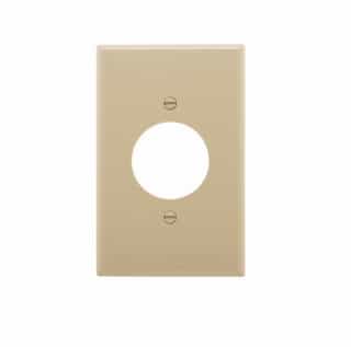 1-Gang Power Outlet Wall Plate, Mid-Size, 1.59" Hole, Ivory