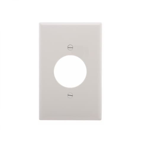 1-Gang Power Outlet Wall Plate, Mid-Size, 1.59" Hole, White