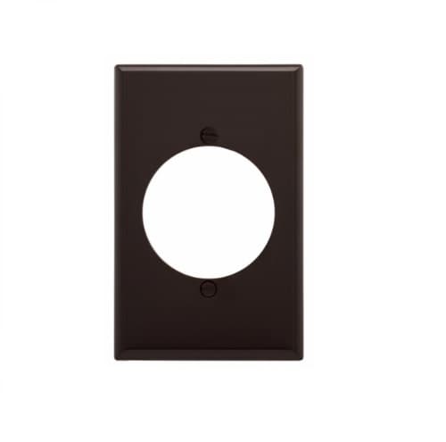 1-Gang Power Outlet Wall Plate, Mid-Size, 2.15" Hole, Brown