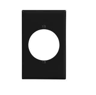 1-Gang Power Outlet Wall Plate, Mid-Size, 2.15" Hole, Black