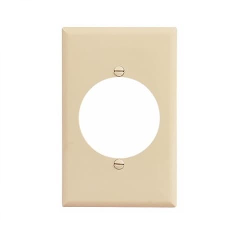 1-Gang Power Outlet Wall Plate, Mid-Size, 2.15" Hole, Ivory