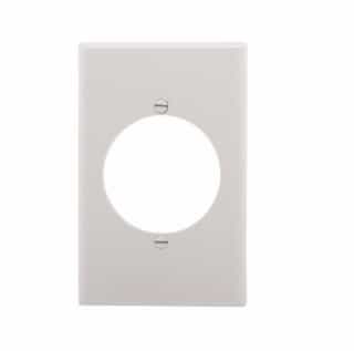 1-Gang Power Outlet Wall Plate, Mid-Size, 2.15" Hole, White