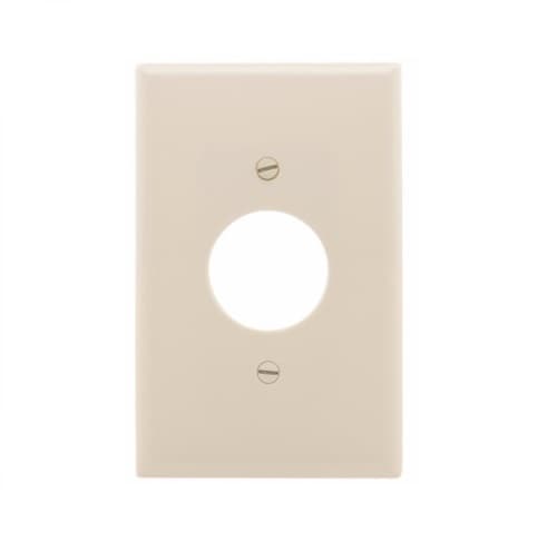 1-Gang Power Outlet Wall Plate, Mid-Size, 1.40" Hole, Almond