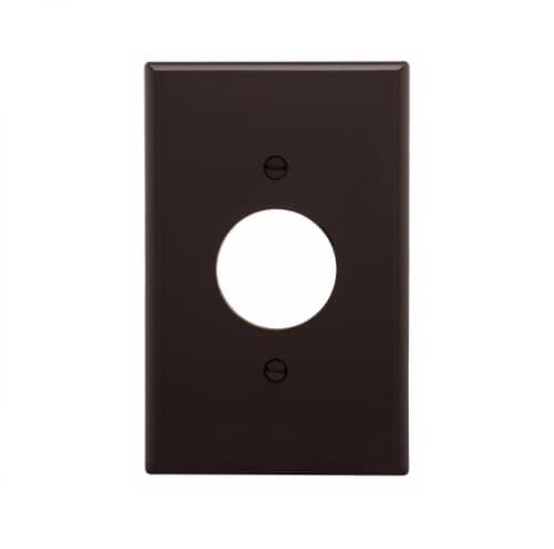 1-Gang Power Outlet Wall Plate, Mid-Size, 1.40" Hole, Brown