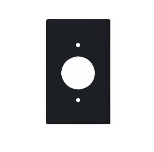 Eaton Wiring 1-Gang Power Outlet Wall Plate, Mid-Size, 1.40" Hole, Black