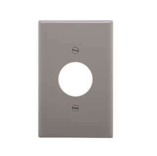 Eaton Wiring 1-Gang Power Outlet Wall Plate, Mid-Size, 1.40" Hole, Gray