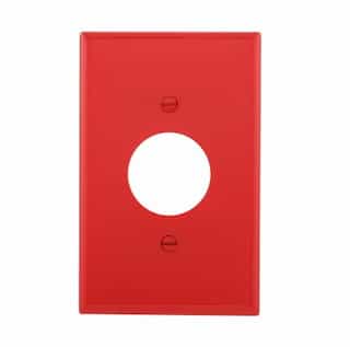 1-Gang Power Outlet Wall Plate, Mid-Size, 1.40" Hole, Red