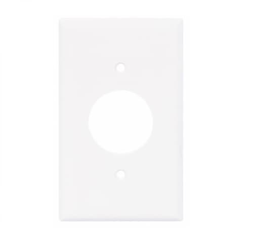 1-Gang Power Outlet Wall Plate, Mid-Size, 1.40" Hole, White