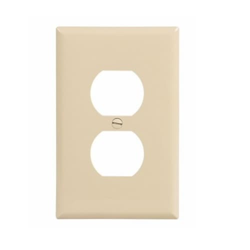 Eaton Wiring 1-Gang Duplex Wall Plate, Mid-Size, Ivory