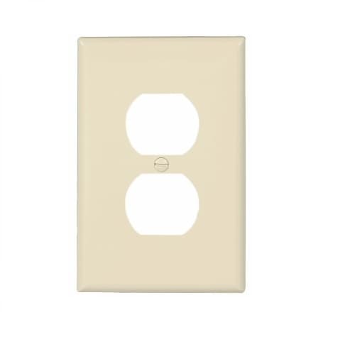 1-Gang Duplex Wall Plate, Mid-Size, Polycarbonate, Almond