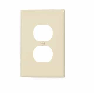 1-Gang Duplex Wall Plate, Mid-Size, Polycarbonate, Almond