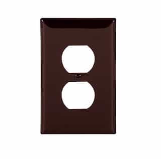 Eaton Wiring 1-Gang Duplex Wall Plate, Mid-Size, Polycarbonate, Brown