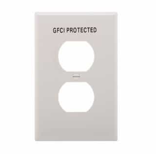 Eaton Wiring 1-Gang Duplex Wall Plate, Mid-Size, GFCI Protected, White