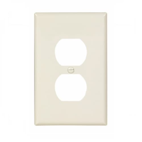 1-Gang Duplex Wall Plate, Mid-Size, Polycarbonate, Light Almond