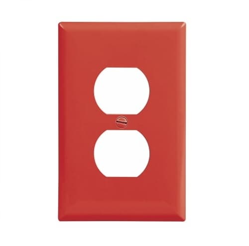 Eaton Wiring 1-Gang Duplex Wall Plate, Mid-Size, Polycarbonate, Red