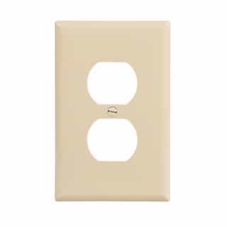 Eaton Wiring 1-Gang Duplex Wall Plate, Mid-Size, Polycarbonate, Ivory