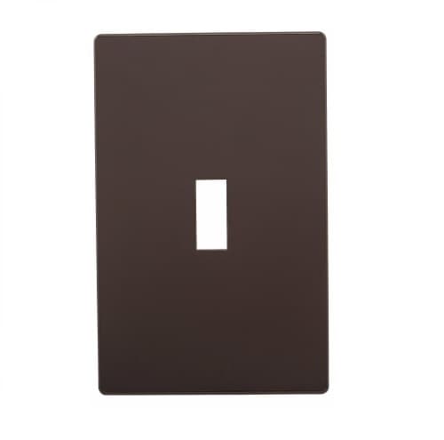 1-Gang Toggle Wall Plate, Mid-Size, Screwless, Brown