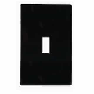Eaton Wiring 1-Gang Toggle Wall Plate, Mid-Size, Screwless, Polycarbonate, Black