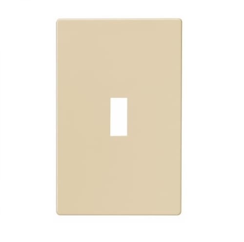 1-Gang Toggle Wall Plate, Mid-Size, Screwless, Ivory