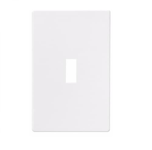 1-Gang Toggle Wall Plate, Mid-Size, Screwless, White