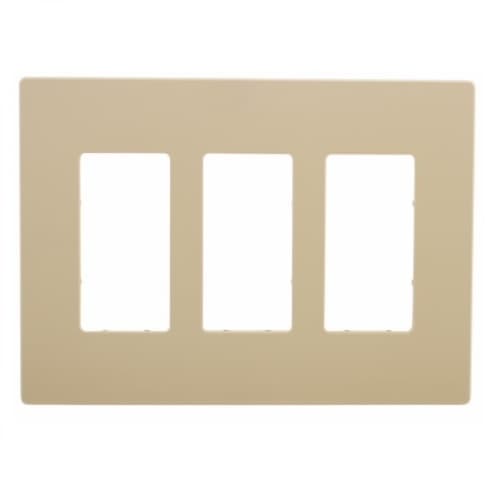 Eaton Wiring 3-Gang Decora Wall Plate, Mid-Size, Screwless, Ivory