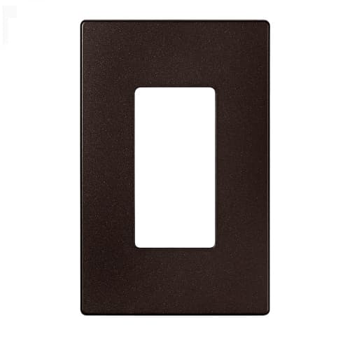 1-Gang Decora Wall Plate, Mid-Size, Screwless, Polycarbonate, Oil Rubbed Bronze