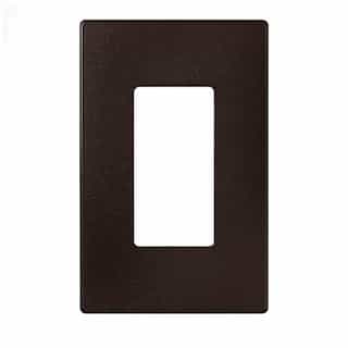 Eaton Wiring 1-Gang Decora Wall Plate, Mid-Size, Screwless, Polycarbonate, Oil Rubbed Bronze