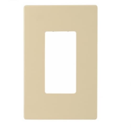 Eaton Wiring 1-Gang Decora Wall Plate, Mid-Size, Screwless, Ivory