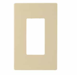 1-Gang Decora Wall Plate, Mid-Size, Screwless, Ivory