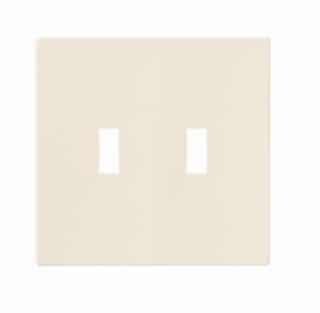 Eaton Wiring 2-Gang Toggle Wall Plate, Mid-Size, Screwless, Light Almond