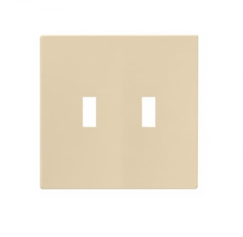 Eaton Wiring 2-Gang Toggle Wall Plate, Mid-Size, Screwless, Ivory