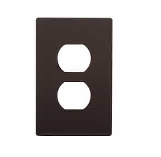 Eaton Wiring 1-Gang Duplex Receptacle Wall Plate, Mid-Size, Screwless, Brown