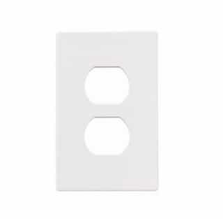 Eaton Wiring 1-Gang Duplex Receptacle Wall Plate, Mid-Size, Screwless, White