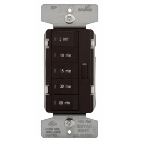 1800W Minute Timer, 5-Button, Single-Pole, Brown