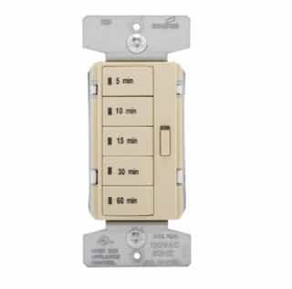 Eaton Wiring 1800W Minute Timer, 5-Button, Single-Pole, Ivory