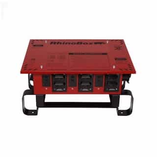 50 Amp RhinoBox Power Distribution Unit, 120V-240V, Automatic Reset, Red