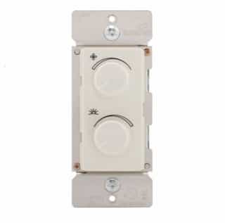 300W Dimmer & Fan Speed Controller, 2.5A, Variable, Rotary, Light Almond
